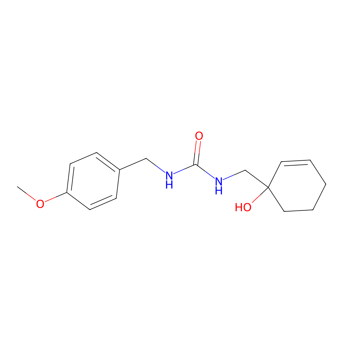 3-[(1-Hydroxycyclohex-2-en-1-yl)methyl]-1-[(4-methoxyphenyl)methyl]urea molecular structure, CAS 2320608-84-0