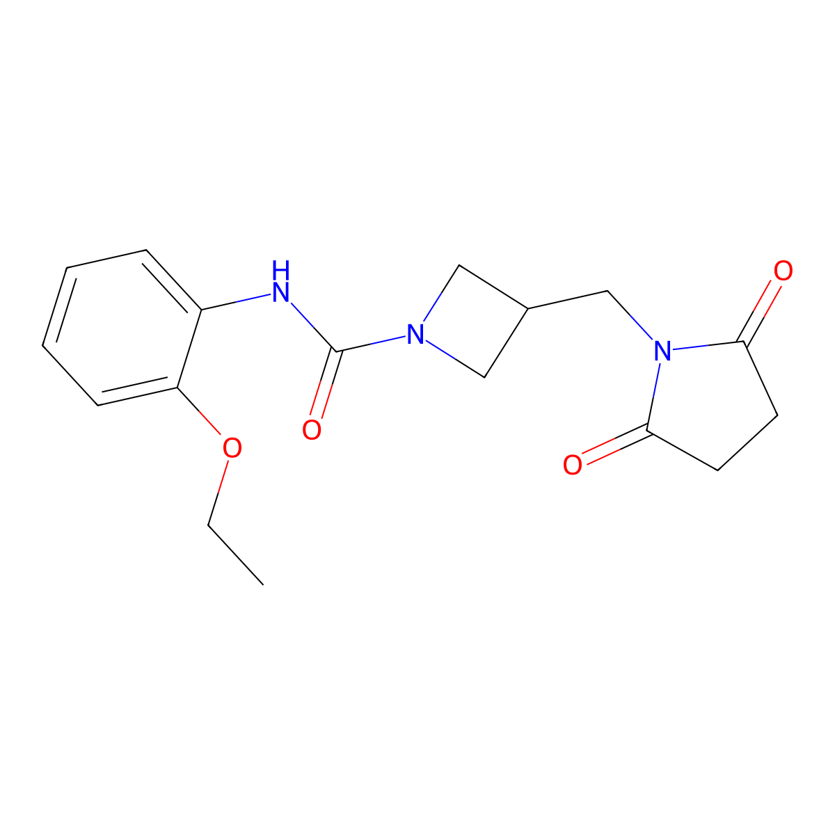 3-[(2,5-Dioxopyrrolidin-1-yl)methyl]-N-(2-ethoxyphenyl)azetidine-1-carboxamide molecular structure, CAS 2320608-99-7