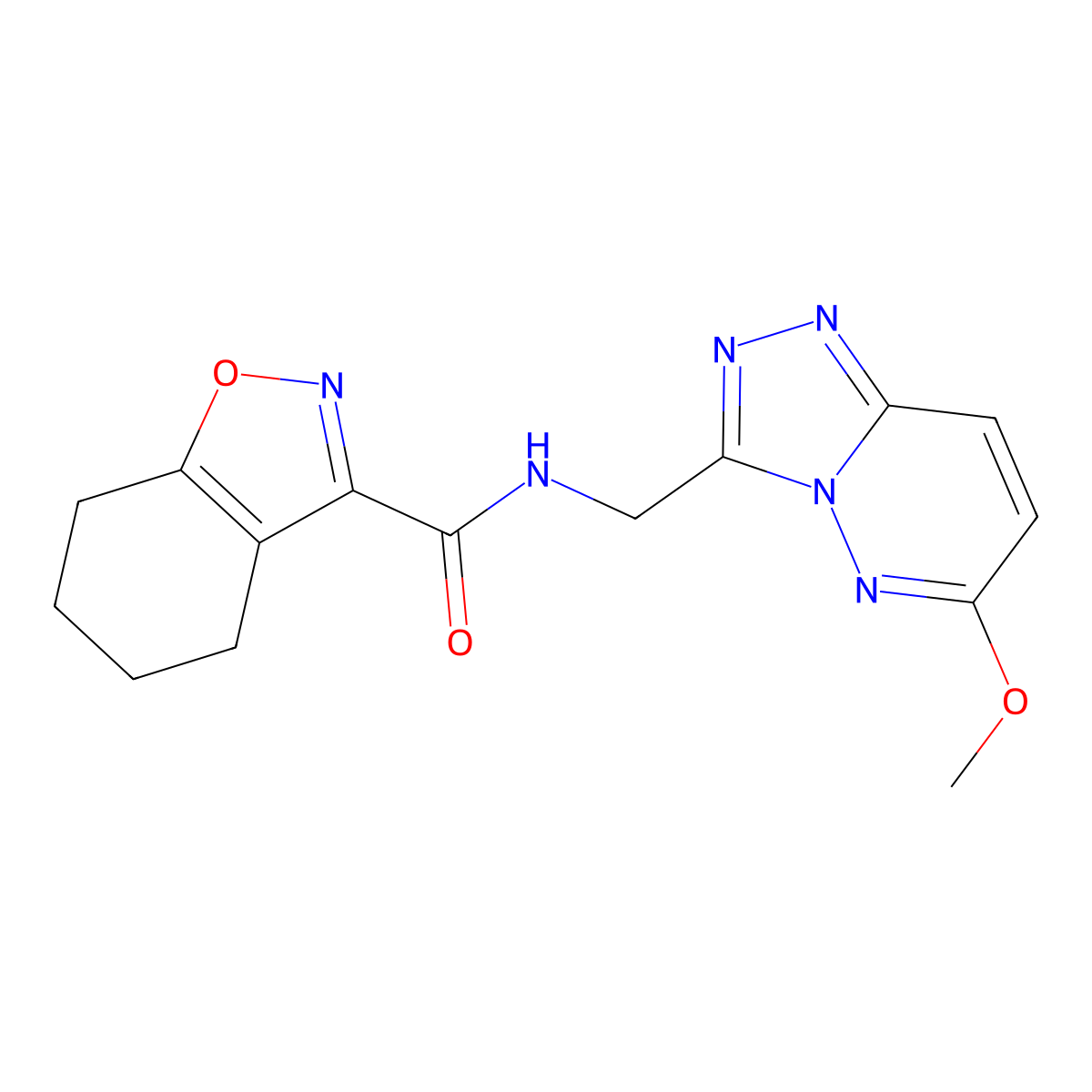N-((6-methoxy-[1,2,4]triazolo[4,3-b]pyridazin-3-yl)methyl)-4,5,6,7-tetrahydrobenzo[d]isoxazole-3-carboxamide molecular structure, CAS 2320641-59-4