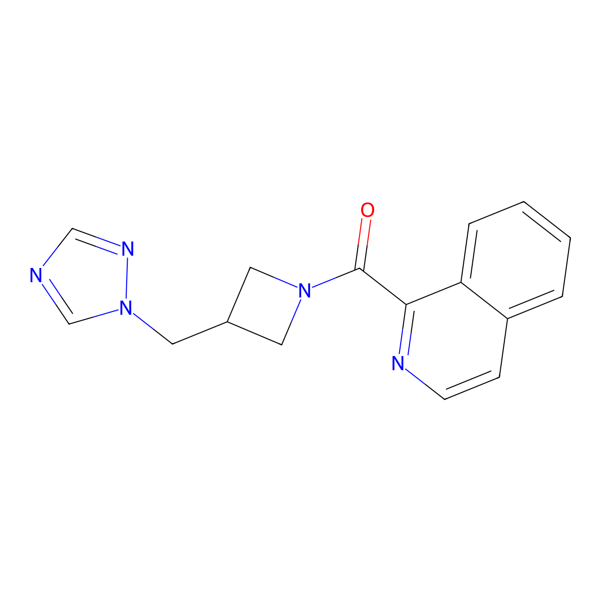 1-{3-[(1H-1,2,4-triazol-1-yl)methyl]azetidine-1-carbonyl}isoquinoline molecular structure, CAS 2320641-94-7