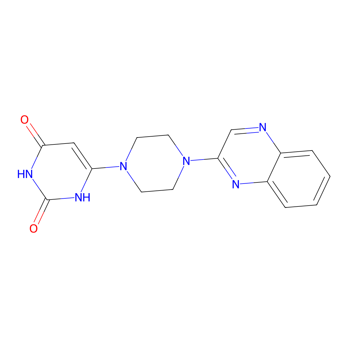 6-(4-(quinoxalin-2-yl)piperazin-1-yl)pyrimidine-2,4(1H,3H)-dione molecular structure, CAS 2320642-24-6