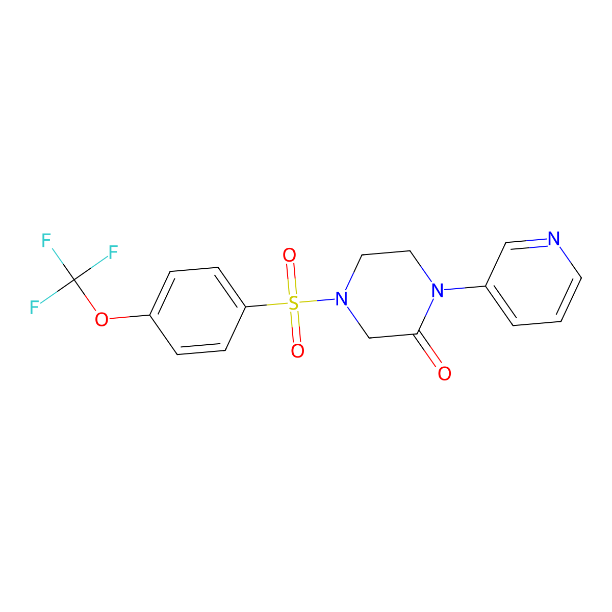 1-(Pyridin-3-yl)-4-((4-(trifluoromethoxy)phenyl)sulfonyl)piperazin-2-one molecular structure, CAS 2320642-86-0