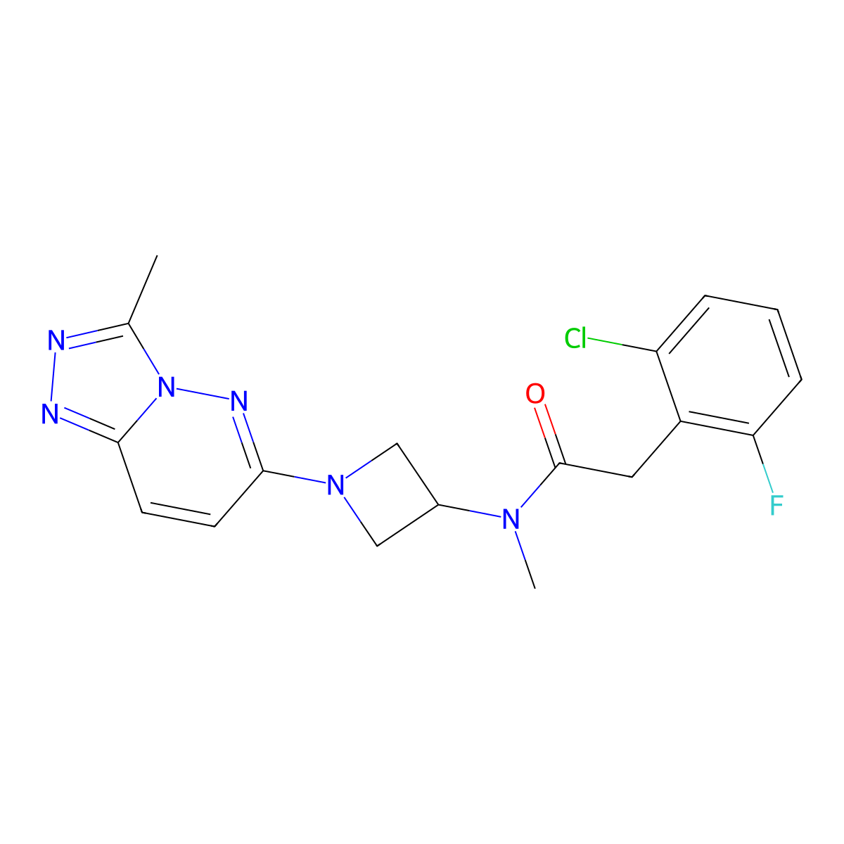 2-(2-chloro-6-fluorophenyl)-N-methyl-N-(1-(3-methyl-[1,2,4]triazolo[4,3-b]pyridazin-6-yl)azetidin-3-yl)acetamide molecular structure, CAS 2320643-01-2