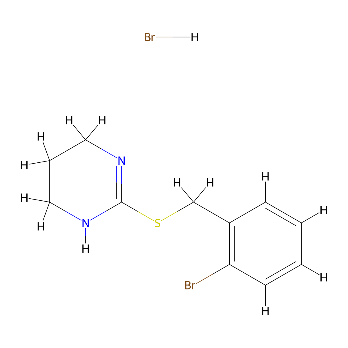 2-((2-Bromobenzyl)thio)-1,4,5,6-tetrahydropyrimidine hydrobromide molecular structure, CAS 2320663-30-5