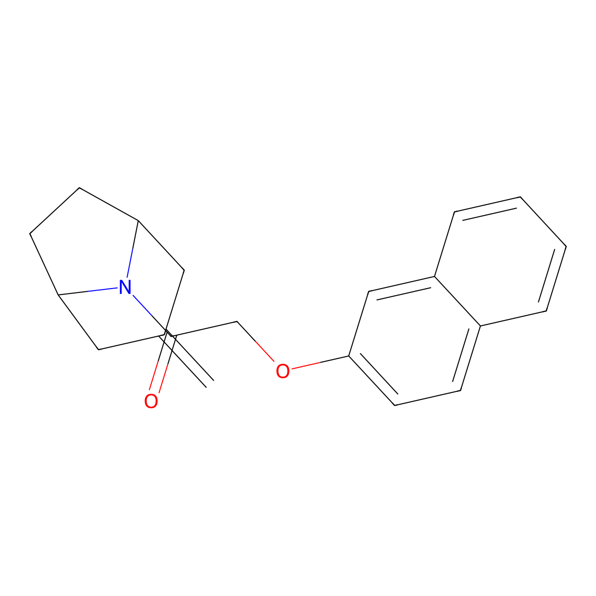 1-{3-Methylidene-8-azabicyclo[3.2.1]octan-8-yl}-2-(naphthalen-2-yloxy)ethan-1-one molecular structure, CAS 2320663-55-4