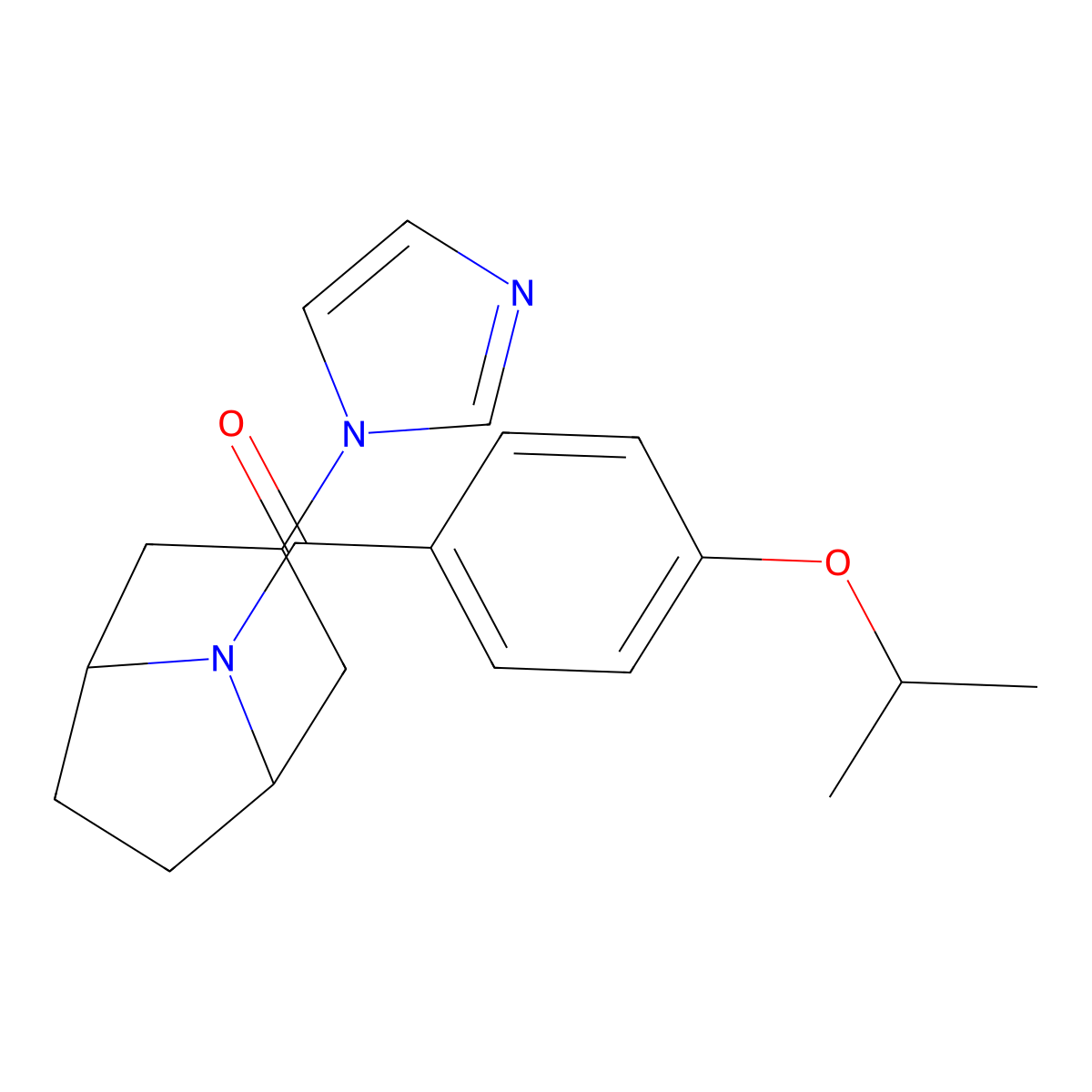 3-(1H-imidazol-1-yl)-8-[4-(propan-2-yloxy)benzoyl]-8-azabicyclo[3.2.1]octane molecular structure, CAS 2320663-99-6
