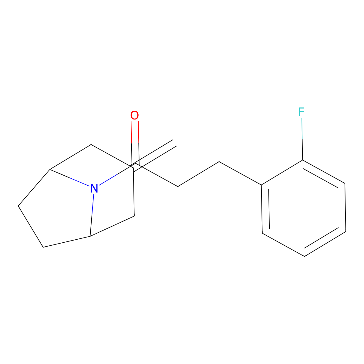 3-(2-Fluorophenyl)-1-{3-methylidene-8-azabicyclo[3.2.1]octan-8-yl}propan-1-one molecular structure, CAS 2320664-36-4