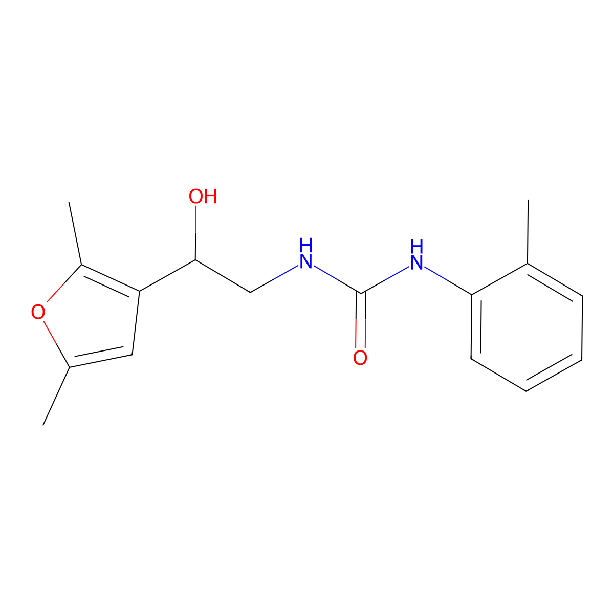 3-[2-(2,5-Dimethylfuran-3-yl)-2-hydroxyethyl]-1-(2-methylphenyl)urea molecular structure, CAS 2320665-11-8