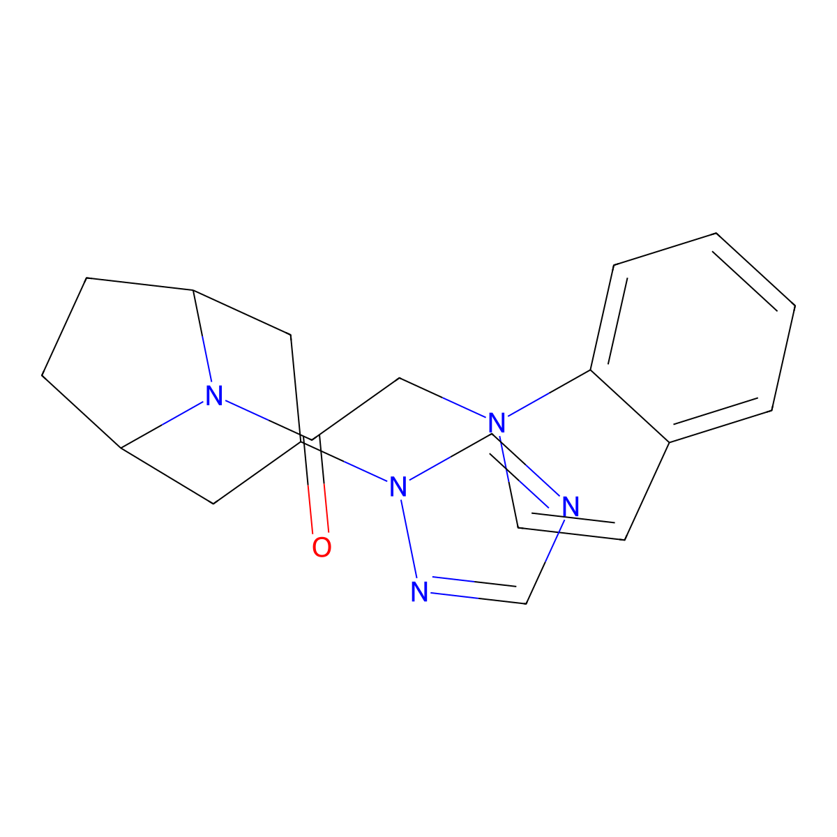 2-(1H-indol-1-yl)-1-[3-(1H-1,2,4-triazol-1-yl)-8-azabicyclo[3.2.1]octan-8-yl]ethan-1-one molecular structure, CAS 2320667-54-5