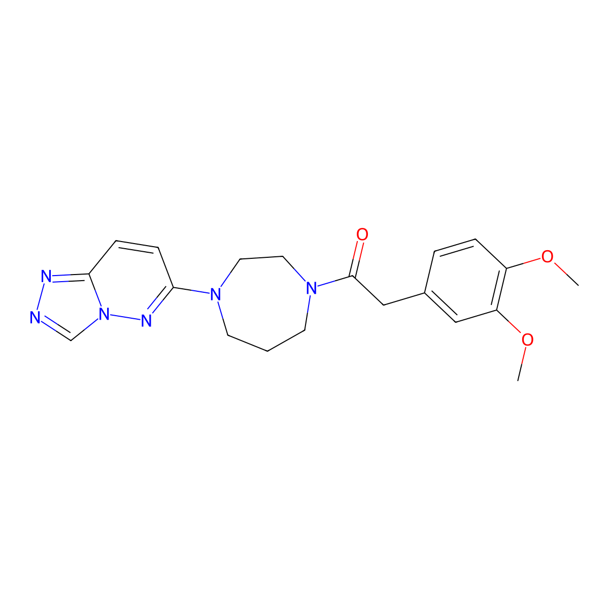 1-(4-([1,2,4]Triazolo[4,3-b]pyridazin-6-yl)-1,4-diazepan-1-yl)-2-(3,4-dimethoxyphenyl)ethan-1-one molecular structure, CAS 2320668-44-6