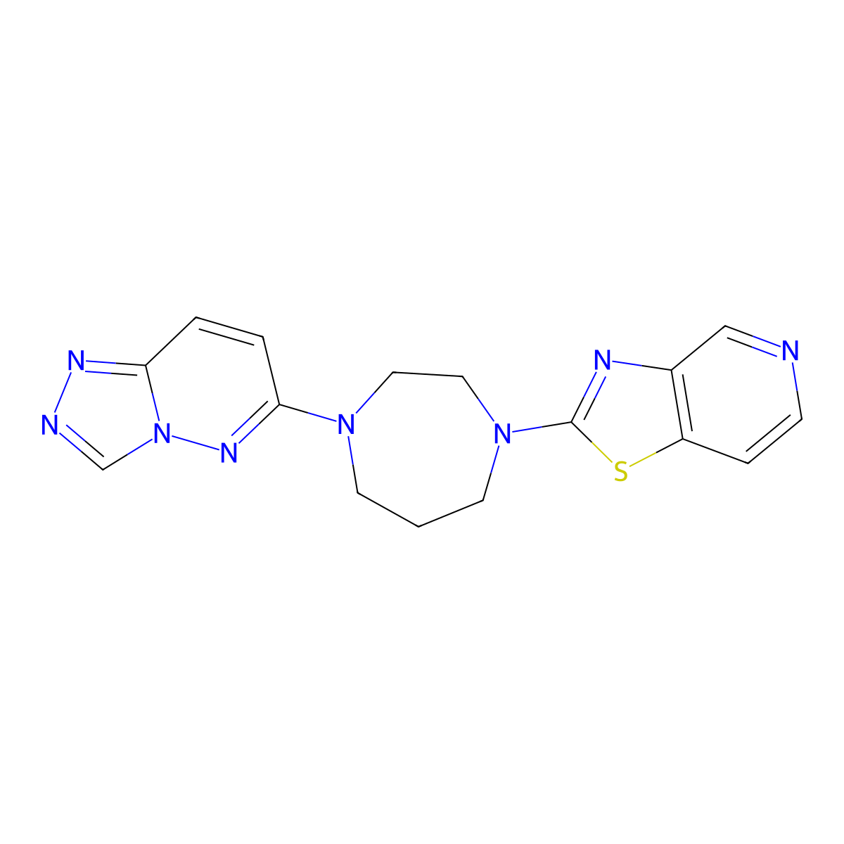 1-{[1,3]Thiazolo[4,5-c]pyridin-2-yl}-4-{[1,2,4]triazolo[4,3-b]pyridazin-6-yl}-1,4-diazepane molecular structure, CAS 2320668-64-0