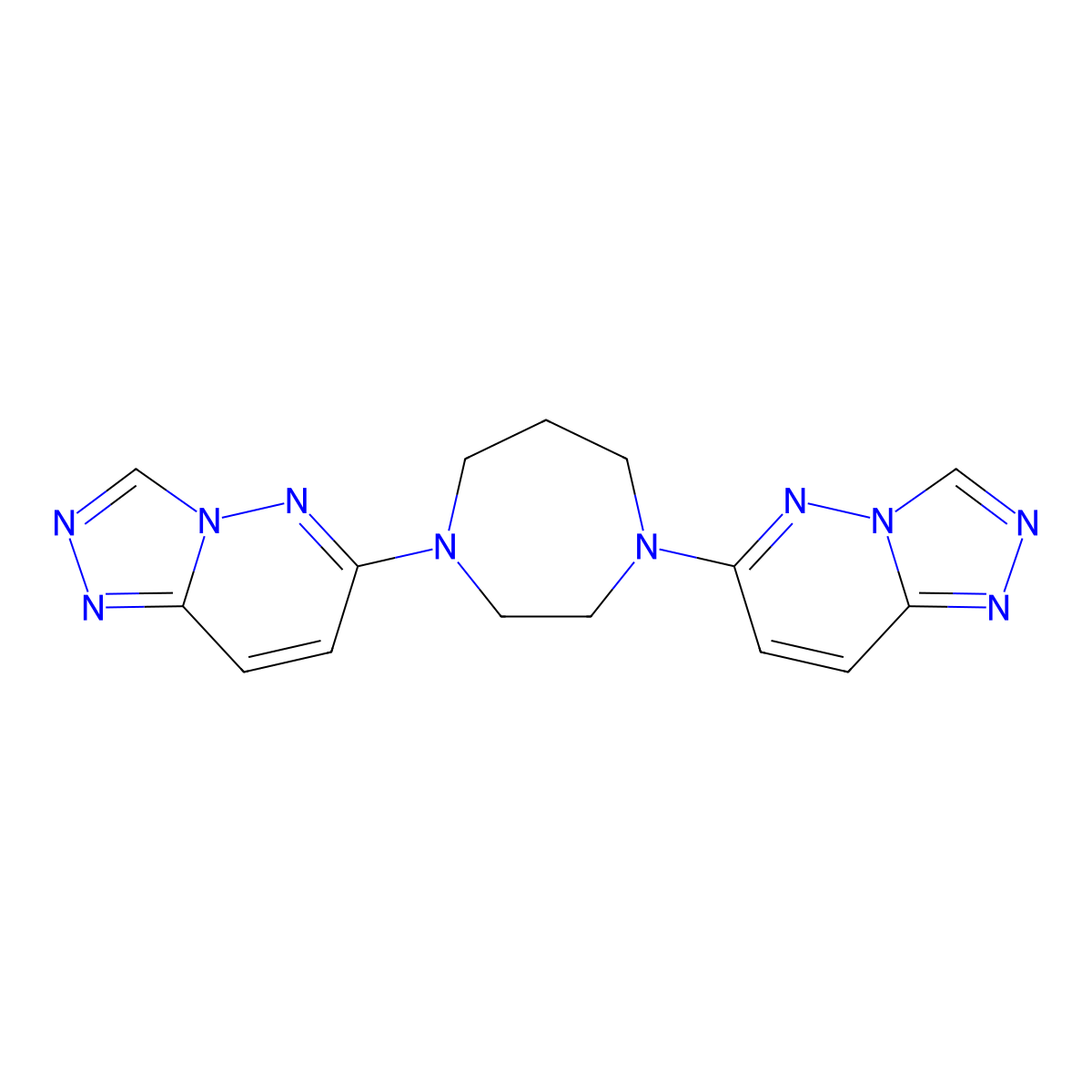 1,4-Bis({[1,2,4]triazolo[4,3-b]pyridazin-6-yl})-1,4-diazepane molecular structure, CAS 2320669-20-1