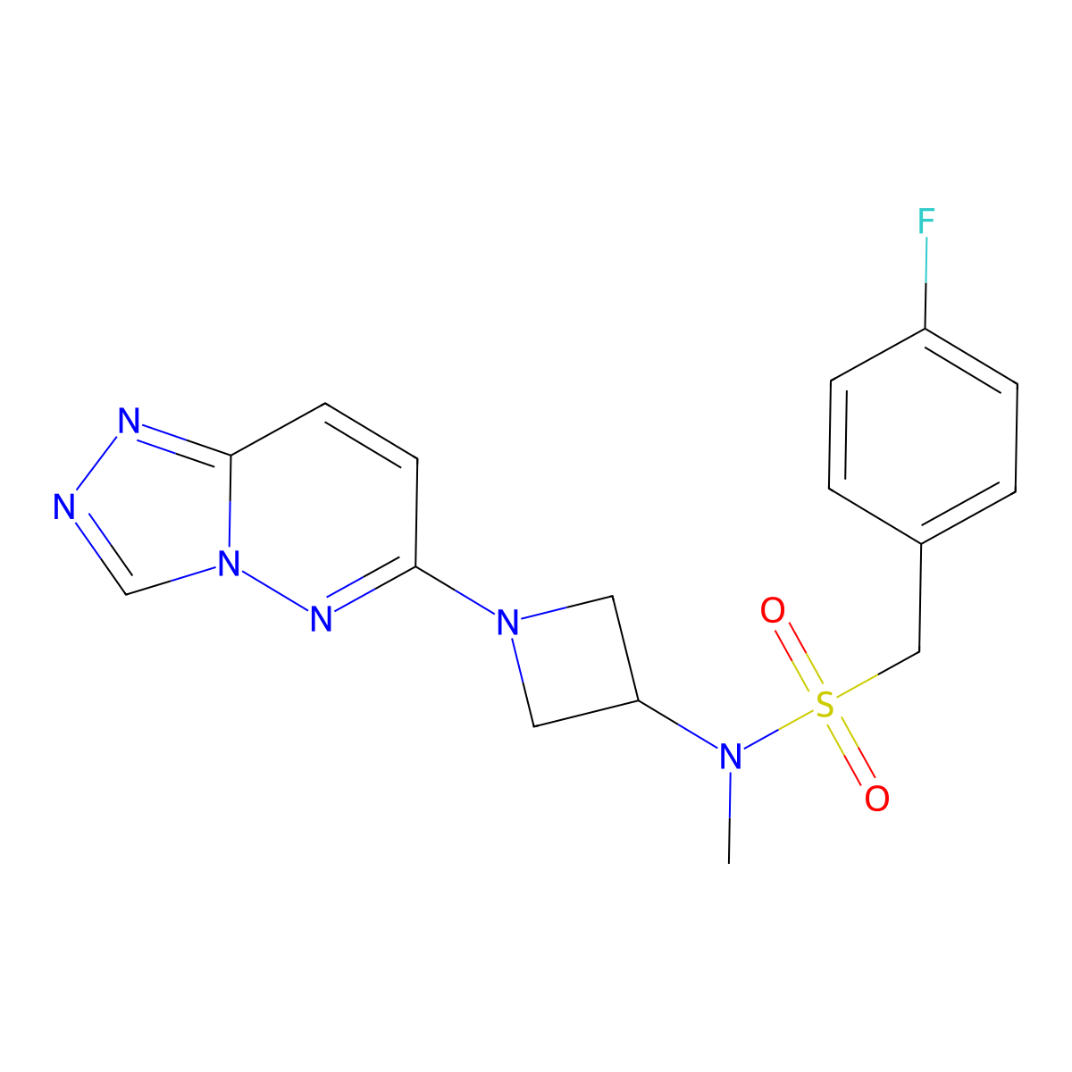1-(4-fluorophenyl)-N-methyl-N-(1-{[1,2,4]triazolo[4,3-b]pyridazin-6-yl}azetidin-3-yl)methanesulfonamide molecular structure, CAS 2320670-41-3