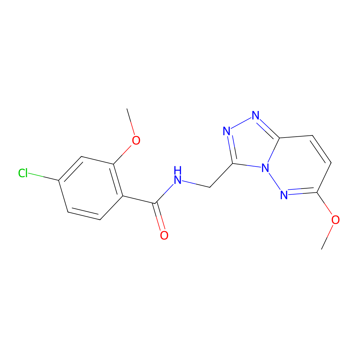 4-chloro-2-methoxy-N-({6-methoxy-[1,2,4]triazolo[4,3-b]pyridazin-3-yl}methyl)benzamide molecular structure, CAS 2320679-76-1