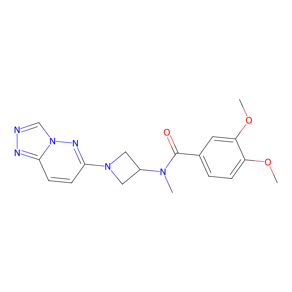 3,4-dimethoxy-N-methyl-N-(1-{[1,2,4]triazolo[4,3-b]pyridazin-6-yl}azetidin-3-yl)benzamide molecular structure, CAS 2320679-99-8