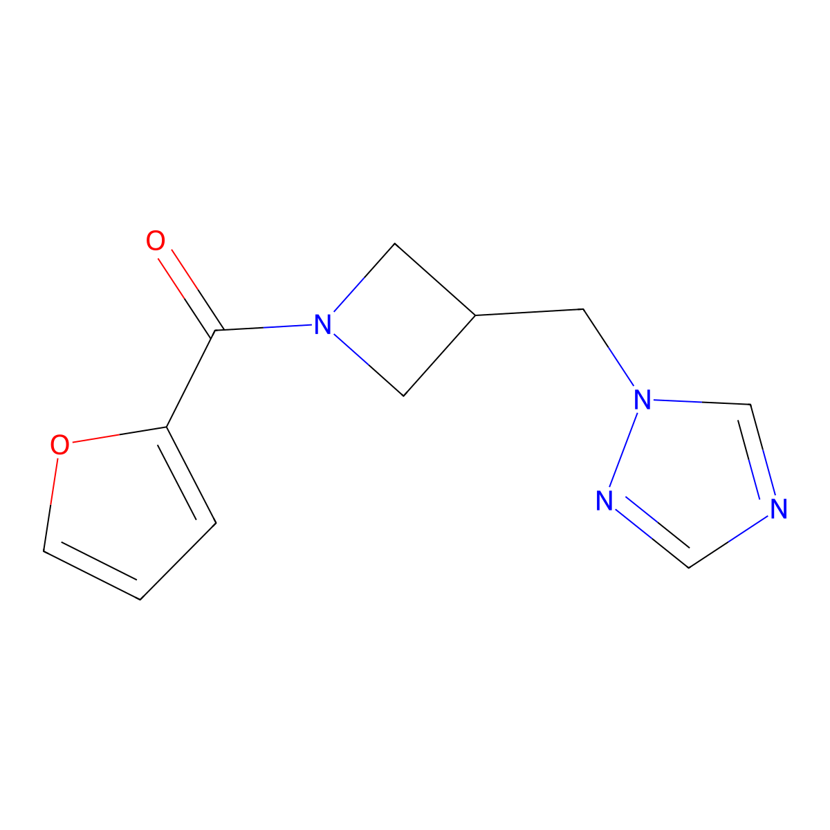 1-{[1-(furan-2-carbonyl)azetidin-3-yl]methyl}-1H-1,2,4-triazole molecular structure, CAS 2320680-45-1