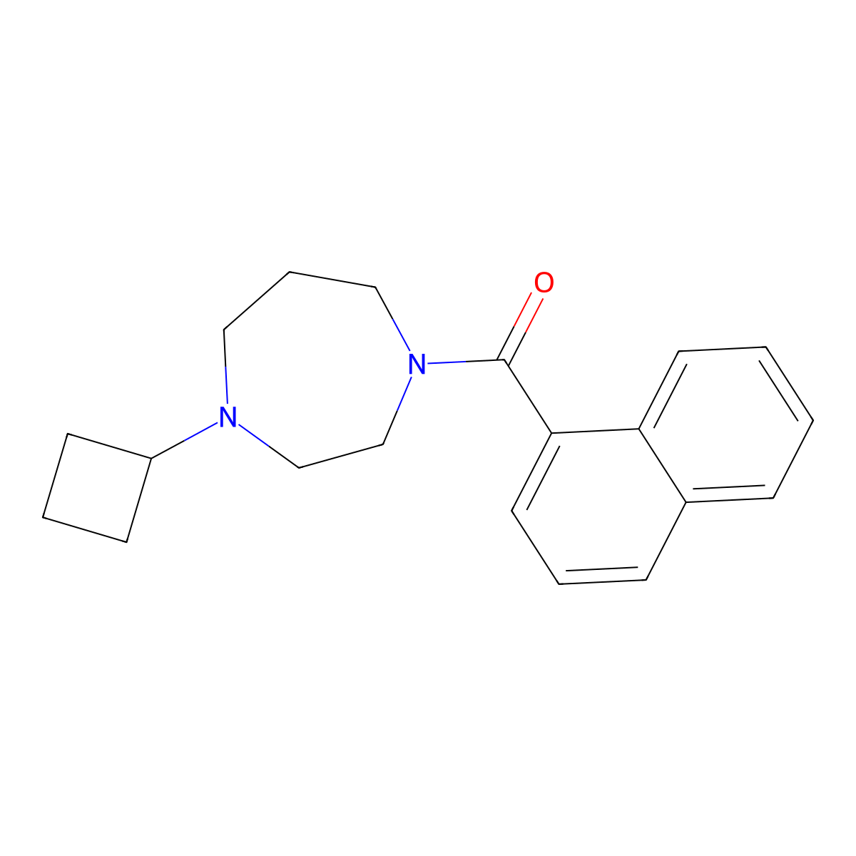 1-Cyclobutyl-4-(naphthalene-1-carbonyl)-1,4-diazepane molecular structure, CAS 2320681-24-9