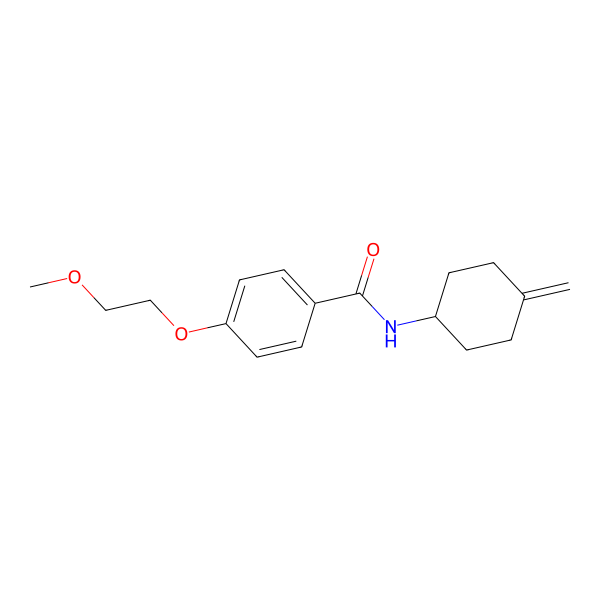 4-(2-methoxyethoxy)-N-(4-methylidenecyclohexyl)benzamide molecular structure, CAS 2320681-50-1