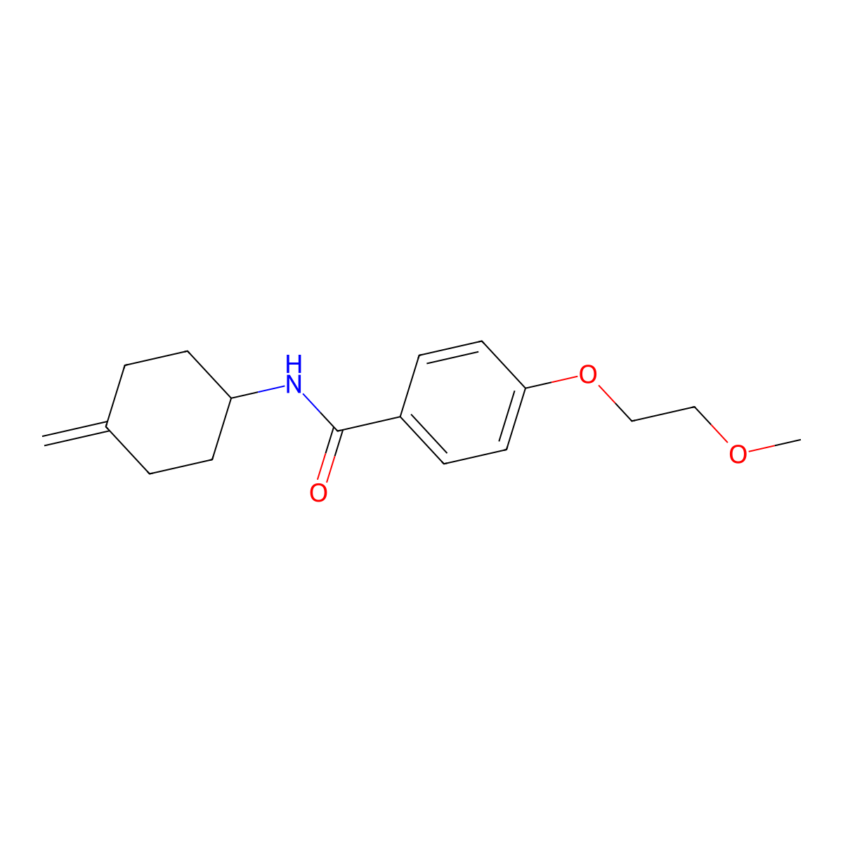 4-(2-methoxyethoxy)-N-(4-methylidenecyclohexyl)benzamide molecular structure, CAS 2320681-50-1