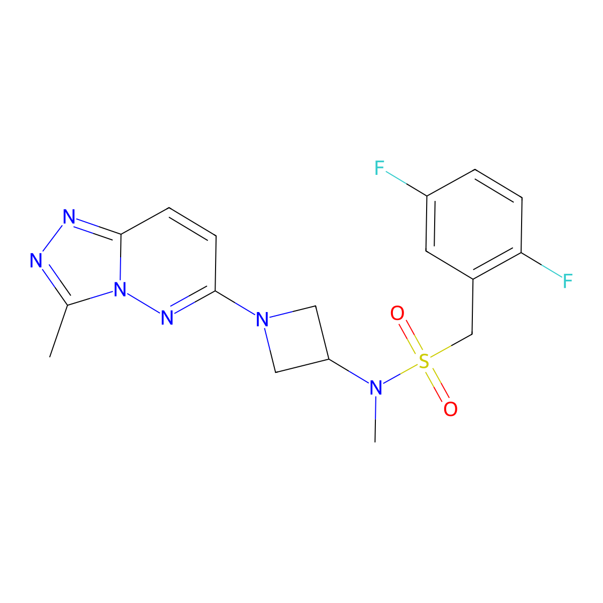 1-(2,5-difluorophenyl)-N-methyl-N-(1-{3-methyl-[1,2,4]triazolo[4,3-b]pyridazin-6-yl}azetidin-3-yl)methanesulfonamide molecular structure, CAS 2320681-89-6