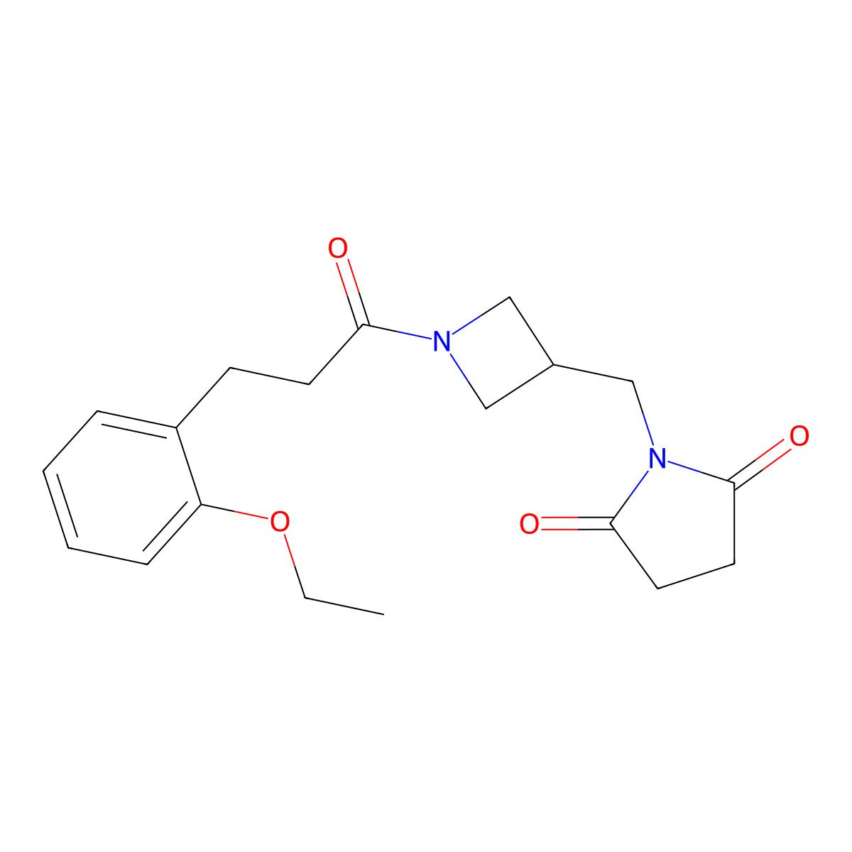 1-((1-(3-(2-Ethoxyphenyl)propanoyl)azetidin-3-yl)methyl)pyrrolidine-2,5-dione molecular structure, CAS 2320682-11-7