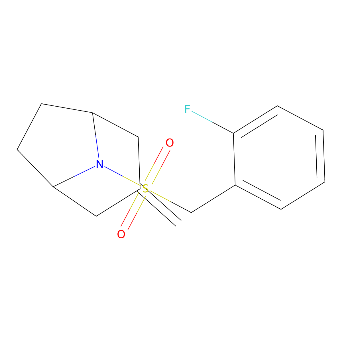 8-[(2-Fluorophenyl)methanesulfonyl]-3-methylidene-8-azabicyclo[3.2.1]octane molecular structure, CAS 2320682-49-1