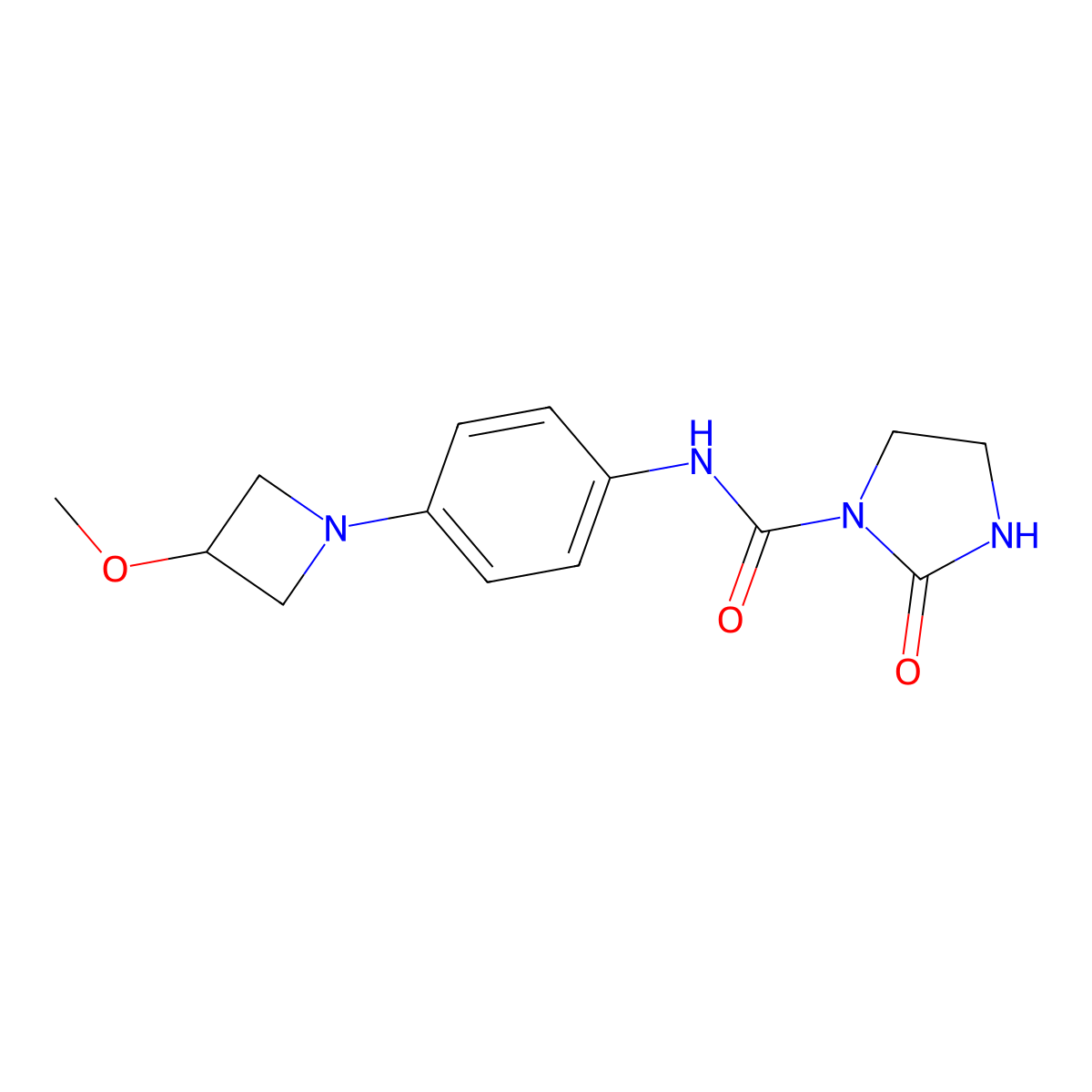 N-[4-(3-methoxyazetidin-1-yl)phenyl]-2-oxoimidazolidine-1-carboxamide molecular structure, CAS 2320682-65-1