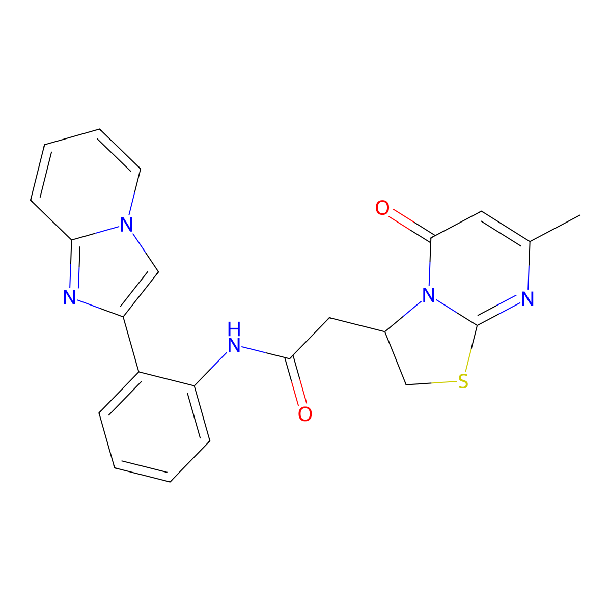 N-(2-(imidazo[1,2-a]pyridin-2-yl)phenyl)-2-(7-methyl-5-oxo-3,5-dihydro-2H-thiazolo[3,2-a]pyrimidin-3-yl)acetamide molecular structure, CAS 2320682-81-1