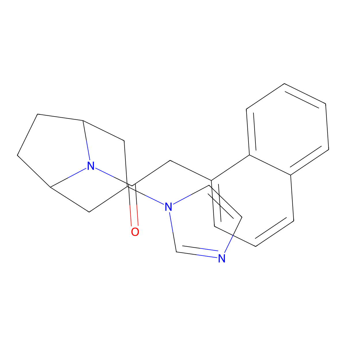 1-[3-(1H-imidazol-1-yl)-8-azabicyclo[3.2.1]octan-8-yl]-2-(naphthalen-1-yl)ethan-1-one molecular structure, CAS 2320683-47-2