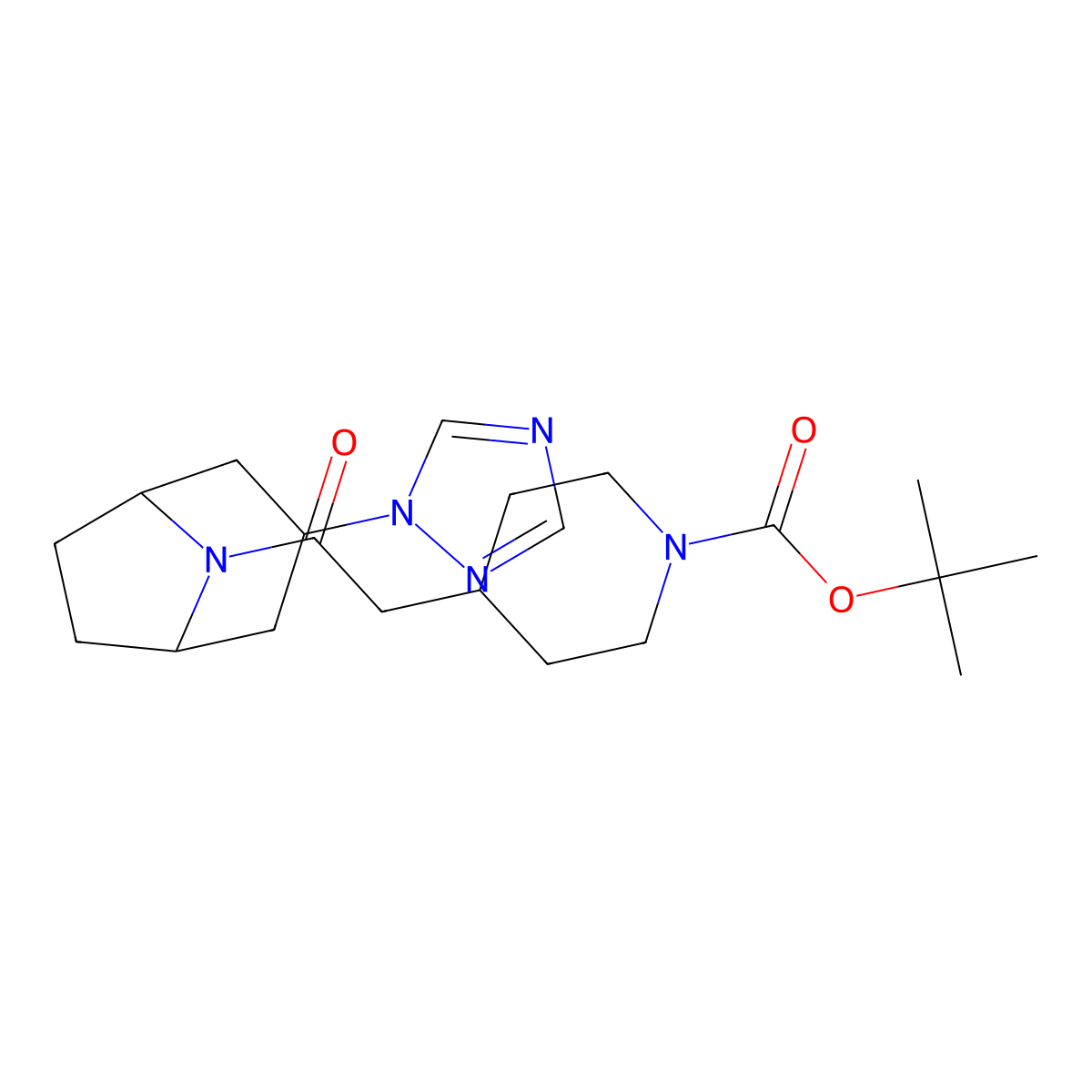 tert-butyl 4-{2-oxo-2-[3-(1H-1,2,4-triazol-1-yl)-8-azabicyclo[3.2.1]octan-8-yl]ethyl}piperidine-1-carboxylate molecular structure, CAS 2320683-69-8