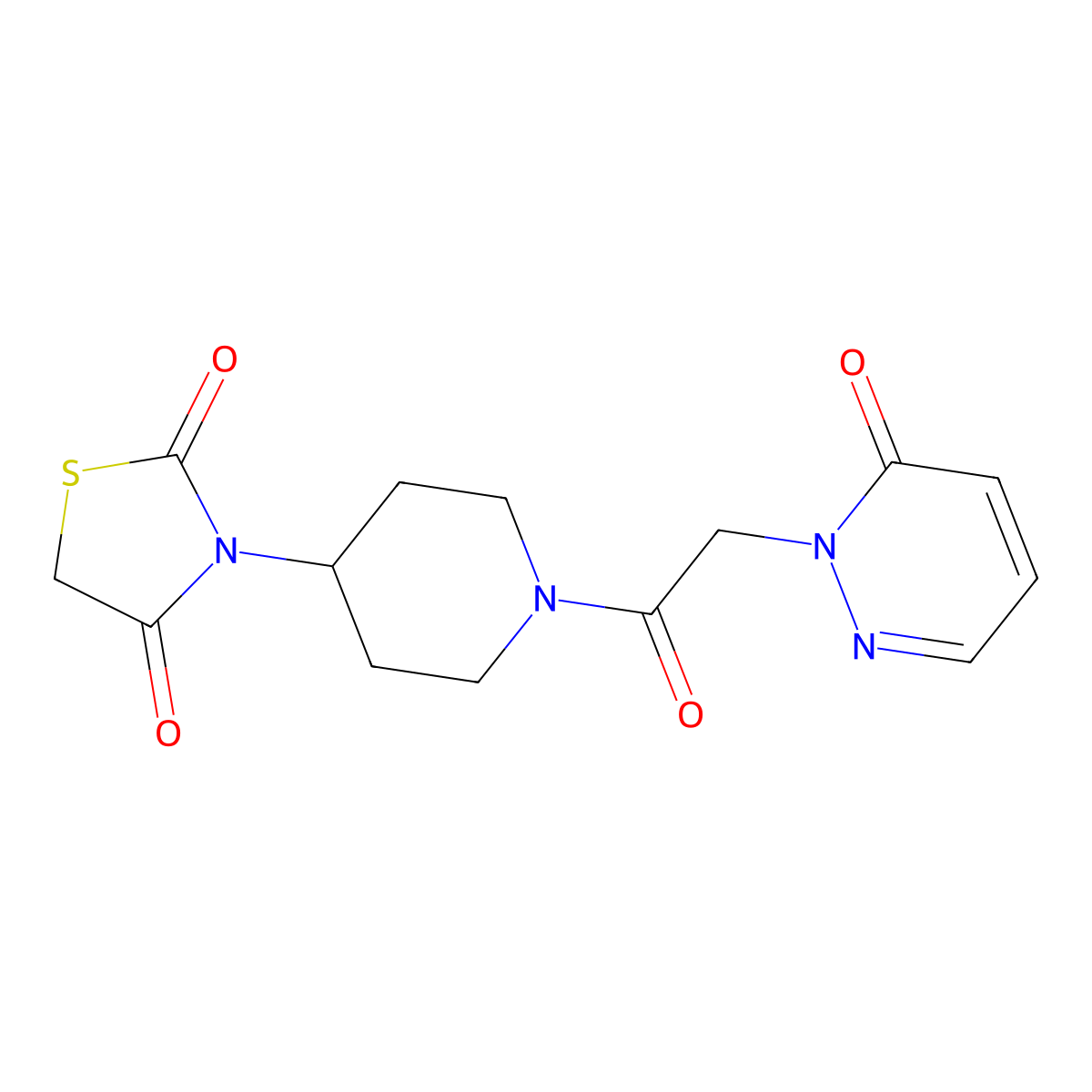 3-(1-(2-(6-oxopyridazin-1(6H)-yl)acetyl)piperidin-4-yl)thiazolidine-2,4-dione molecular structure, CAS 2320684-31-7