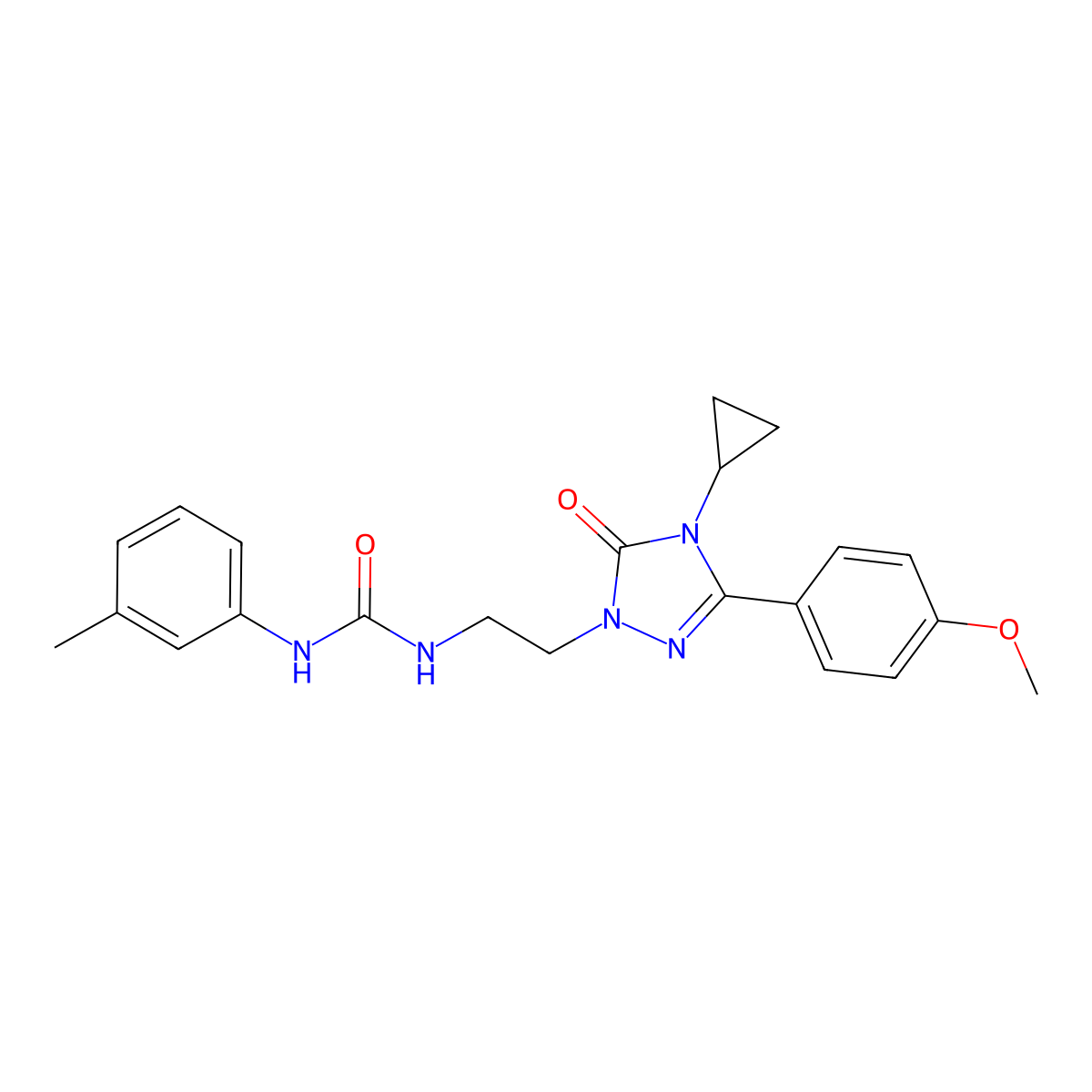 1-(2-(4-cyclopropyl-3-(4-methoxyphenyl)-5-oxo-4,5-dihydro-1H-1,2,4-triazol-1-yl)ethyl)-3-(m-tolyl)urea molecular structure, CAS 2320684-37-3
