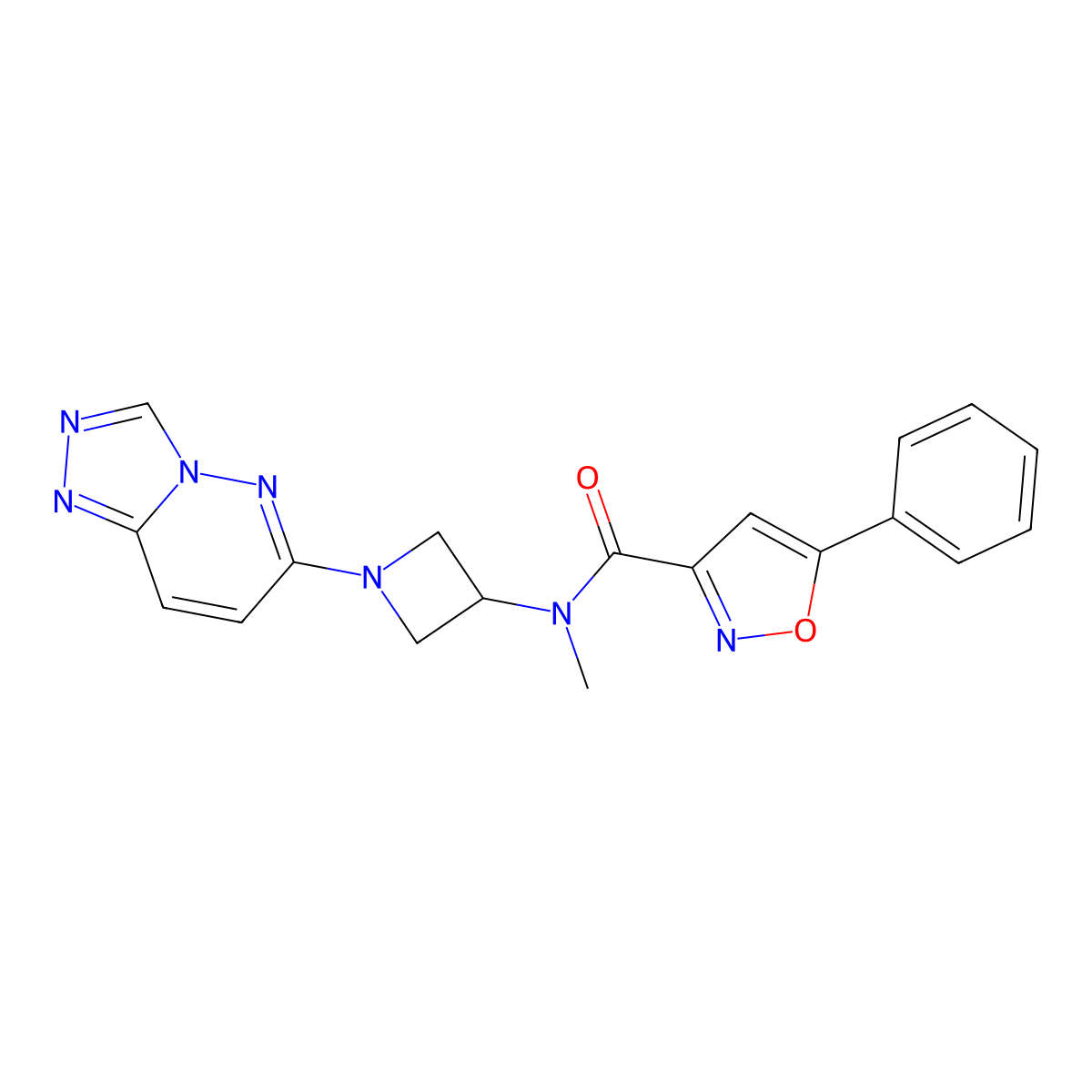 N-methyl-5-phenyl-N-(1-{[1,2,4]triazolo[4,3-b]pyridazin-6-yl}azetidin-3-yl)-1,2-oxazole-3-carboxamide molecular structure, CAS 2320684-70-4
