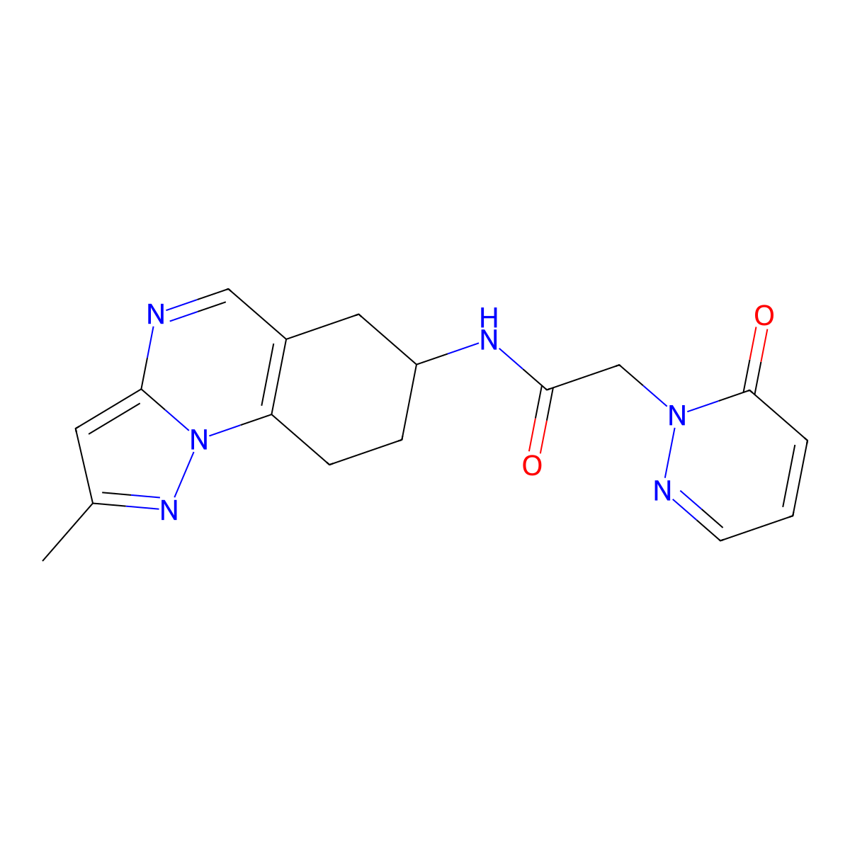 N-{2-methyl-6H,7H,8H,9H-pyrazolo[1,5-a]quinazolin-7-yl}-2-(6-oxo-1,6-dihydropyridazin-1-yl)acetamide molecular structure, CAS 2320685-24-1