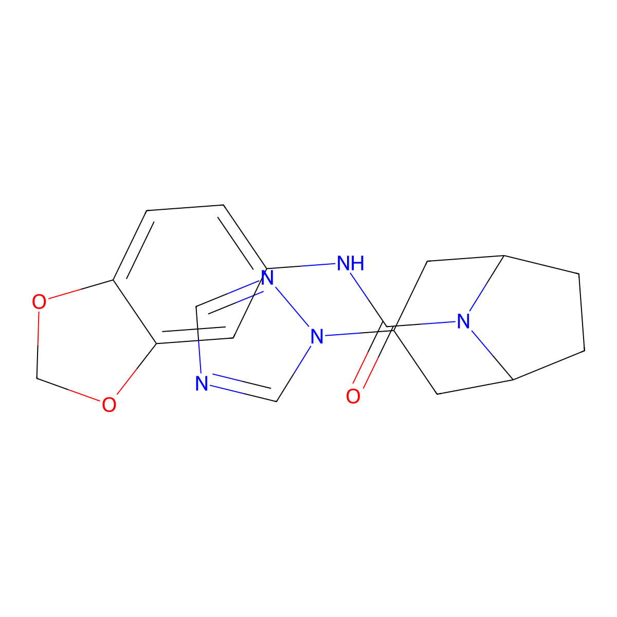 N-(2H-1,3-benzodioxol-5-yl)-3-(1H-1,2,4-triazol-1-yl)-8-azabicyclo[3.2.1]octane-8-carboxamide molecular structure, CAS 2320685-54-7