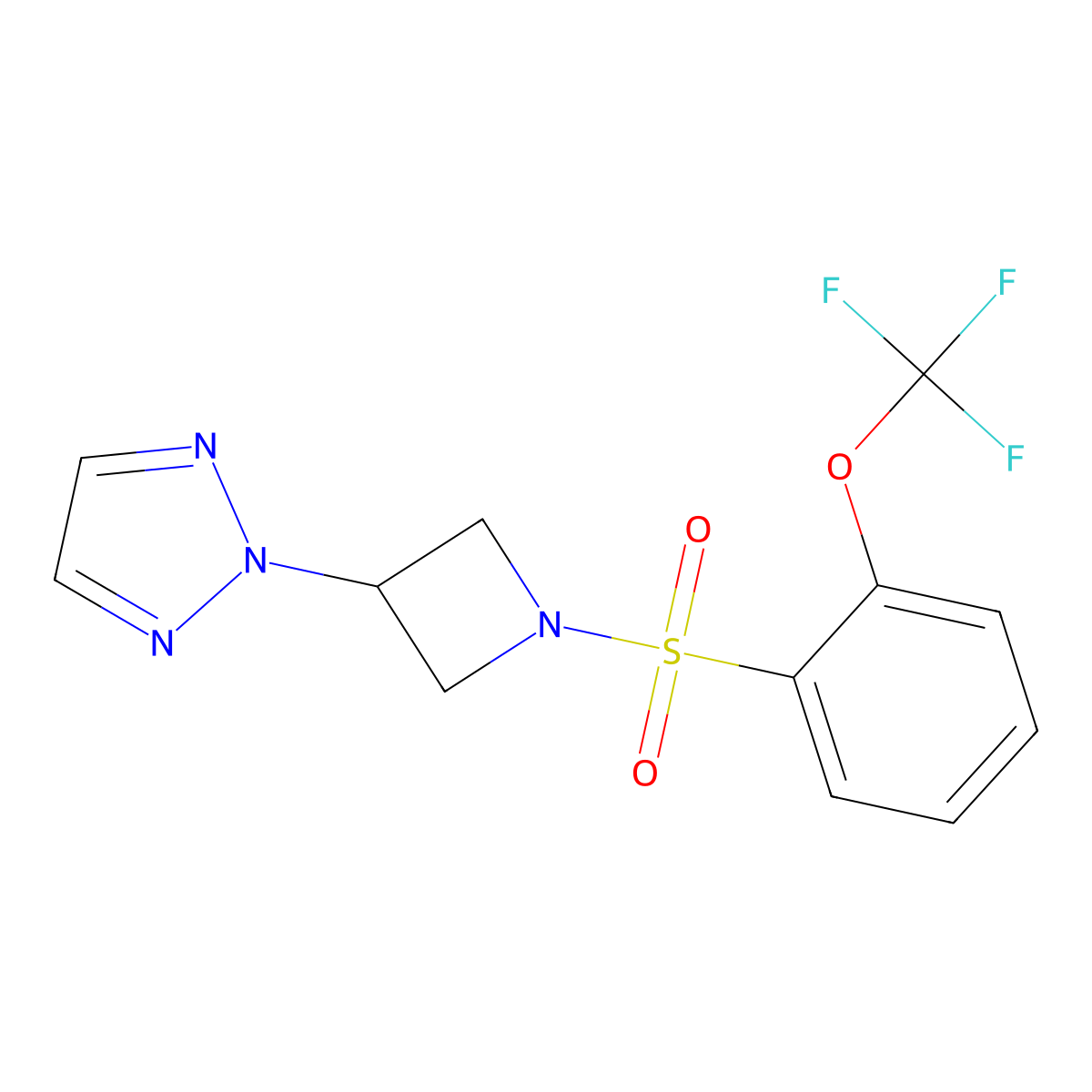 2-{1-[2-(trifluoromethoxy)benzenesulfonyl]azetidin-3-yl}-2H-1,2,3-triazole molecular structure, CAS 2320685-58-1
