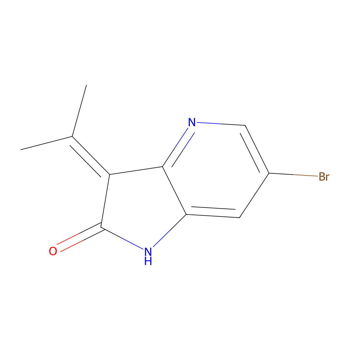 6-bromo-3-(propan-2-ylidene)-1H,2H,3H-pyrrolo[3,2-b]pyridin-2-one molecular structure, CAS 2320685-70-7