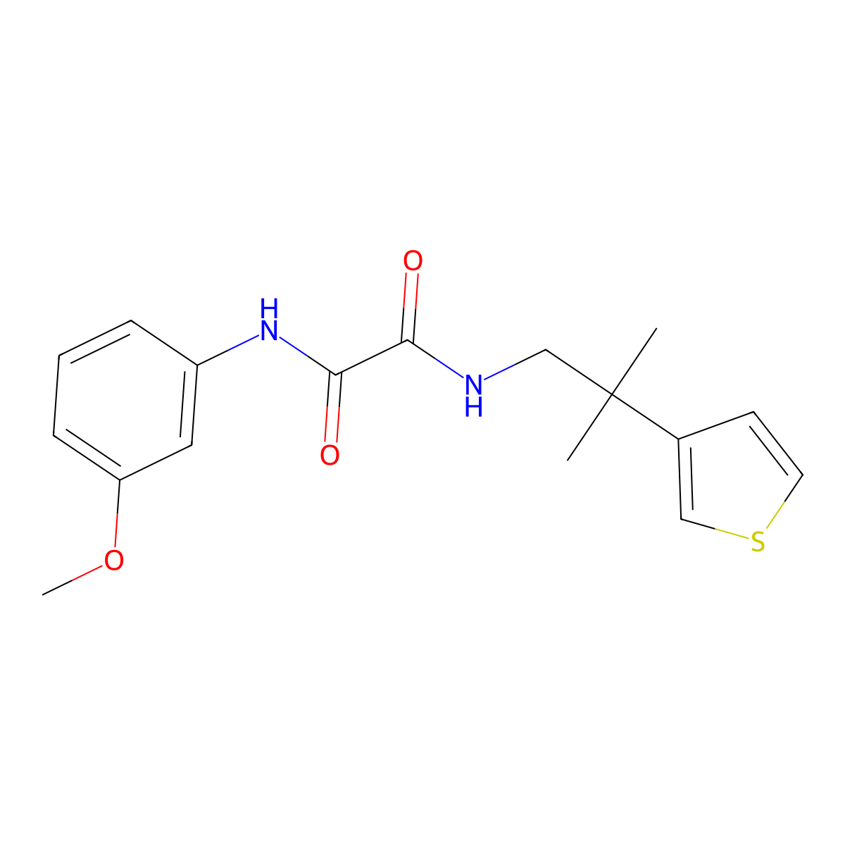 N'-(3-methoxyphenyl)-N-[2-methyl-2-(thiophen-3-yl)propyl]ethanediamide molecular structure, CAS 2320685-78-5