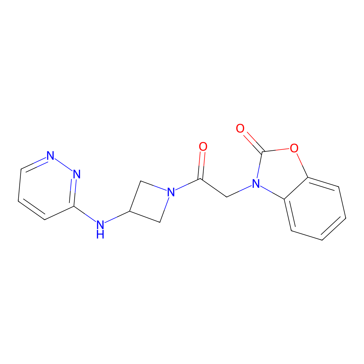 3-(2-Oxo-2-{3-[(pyridazin-3-yl)amino]azetidin-1-yl}ethyl)-2,3-dihydro-1,3-benzoxazol-2-one molecular structure, CAS 2320686-20-0