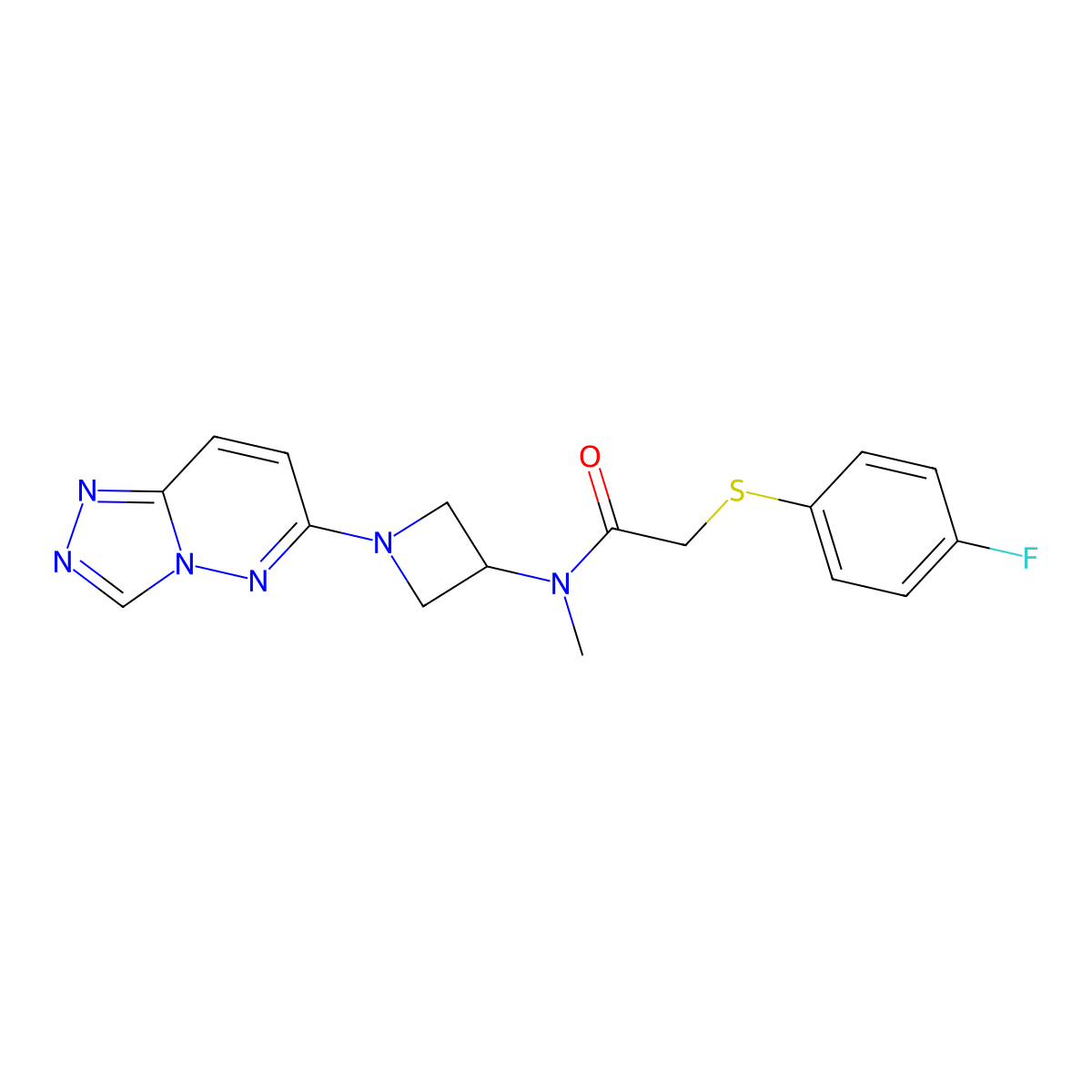 N-(1-([1,2,4]triazolo[4,3-b]pyridazin-6-yl)azetidin-3-yl)-2-((4-fluorophenyl)thio)-N-methylacetamide molecular structure, CAS 2320686-52-8