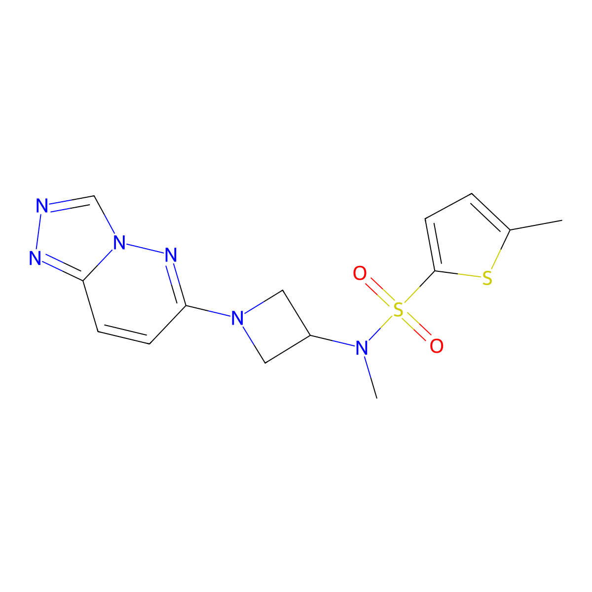 N,5-dimethyl-N-(1-{[1,2,4]triazolo[4,3-b]pyridazin-6-yl}azetidin-3-yl)thiophene-2-sulfonamide molecular structure, CAS 2320686-56-2