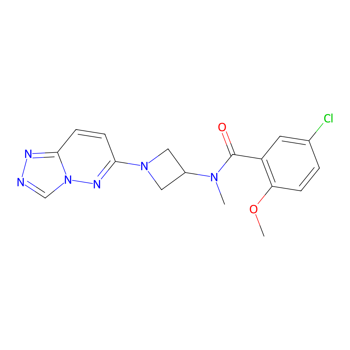 N-(1-([1,2,4]triazolo[4,3-b]pyridazin-6-yl)azetidin-3-yl)-5-chloro-2-methoxy-N-methylbenzamide molecular structure, CAS 2320686-66-4