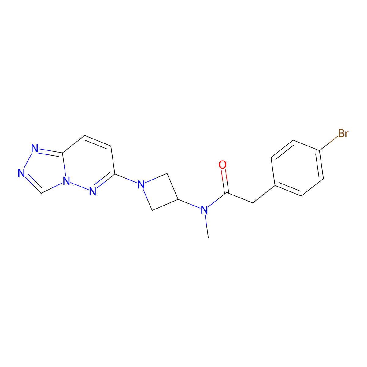 2-(4-bromophenyl)-N-methyl-N-(1-{[1,2,4]triazolo[4,3-b]pyridazin-6-yl}azetidin-3-yl)acetamide molecular structure, CAS 2320686-91-5