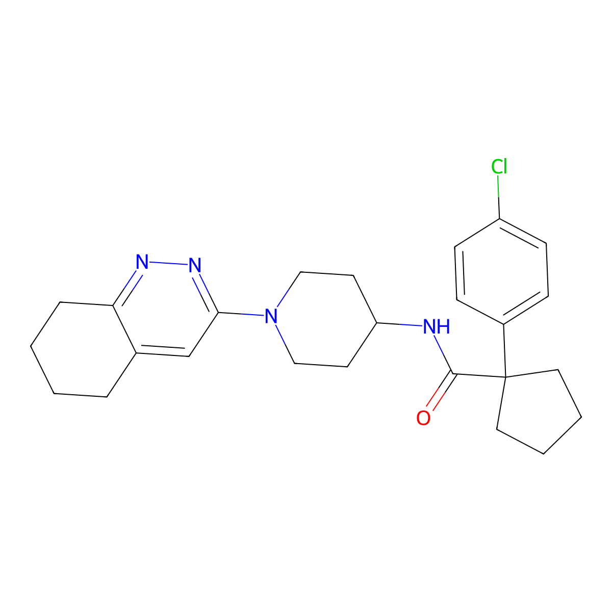 1-(4-chlorophenyl)-N-[1-(5,6,7,8-tetrahydrocinnolin-3-yl)piperidin-4-yl]cyclopentane-1-carboxamide molecular structure, CAS 2320686-95-9