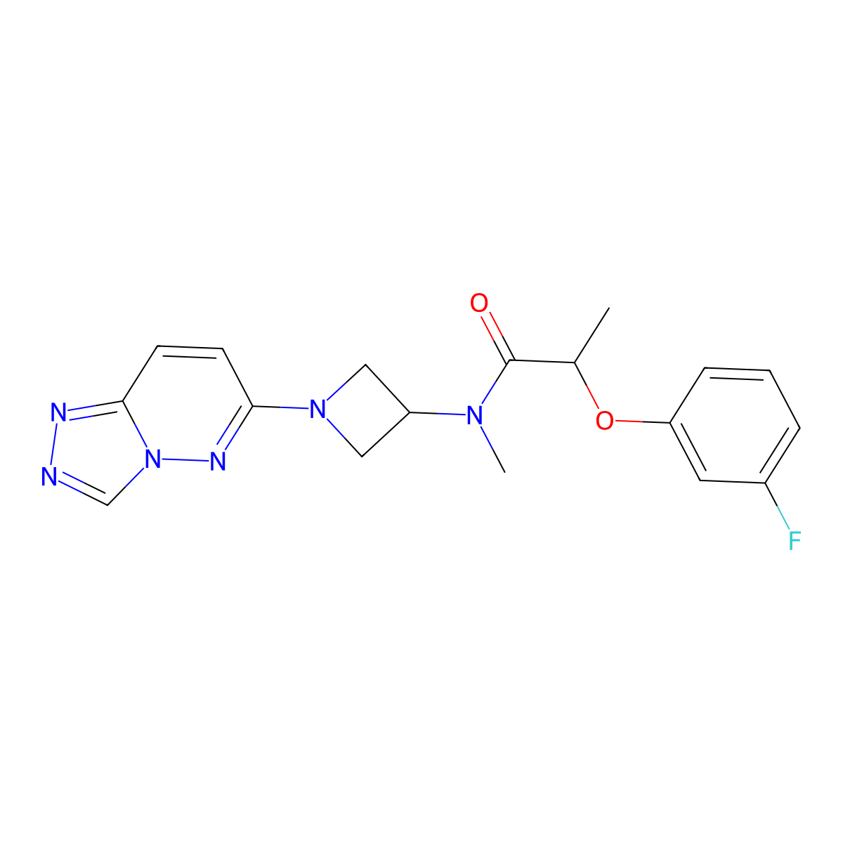 2-(3-fluorophenoxy)-N-methyl-N-(1-{[1,2,4]triazolo[4,3-b]pyridazin-6-yl}azetidin-3-yl)propanamide molecular structure, CAS 2320687-32-7