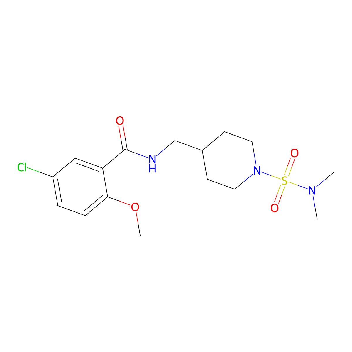5-chloro-N-{[1-(dimethylsulfamoyl)piperidin-4-yl]methyl}-2-methoxybenzamide molecular structure, CAS 2320687-38-3