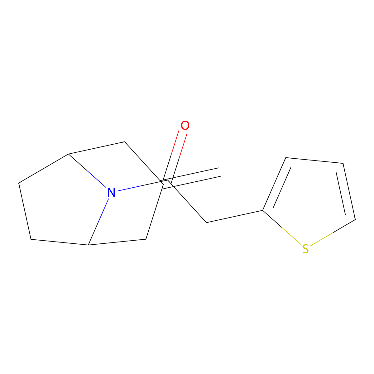 1-{3-Methylidene-8-azabicyclo[3.2.1]octan-8-yl}-2-(thiophen-2-yl)ethan-1-one molecular structure, CAS 2320687-48-5