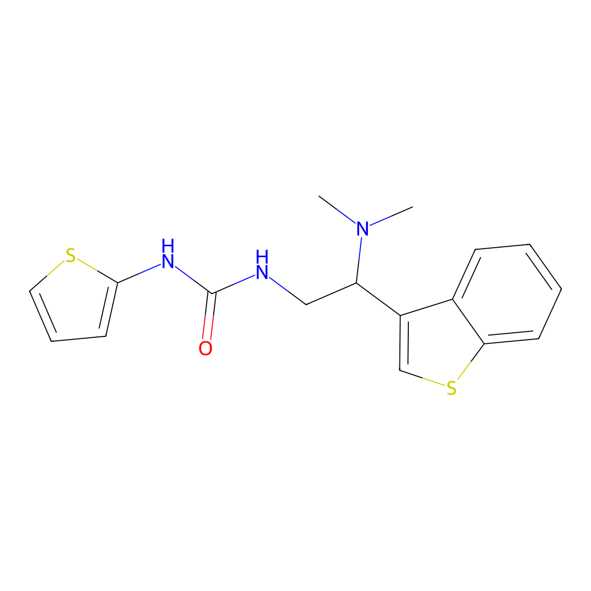 1-(2-(Benzo[b]thiophen-3-yl)-2-(dimethylamino)ethyl)-3-(thiophen-2-yl)urea molecular structure, CAS 2320722-18-5