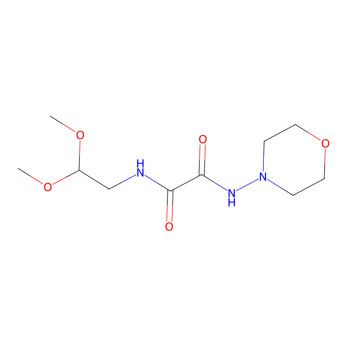 N-(2,2-Dimethoxyethyl)-N'-morpholin-4-yloxamide molecular structure, CAS 2320722-29-8
