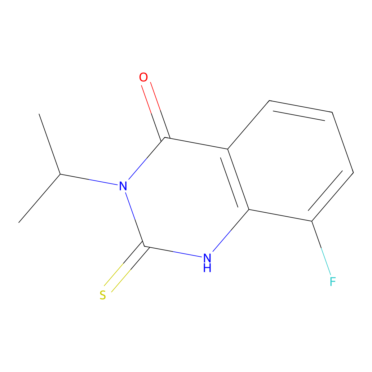 8-Fluoro-3-propan-2-yl-2-sulfanylidene-1H-quinazolin-4-one molecular structure, CAS 2320723-20-2
